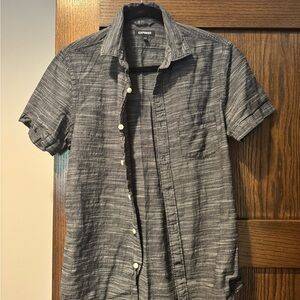 Express Men's Charcoal Button Down Shirt